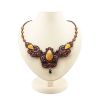 Glass Beads Braided Necklace With Amber And Crystals The India, image 