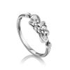 Silver Floral Ring With Crystals, Ring Size: 6.5 / 17, image 