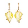 Ornate Golden Dangle Earrings With Natural Amber The Rialto, image 