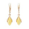 Adorable Golden Dangles With Natural Amber The Snowdrop, image 