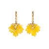 Botanical Style Golden Earrings With Natural Amber The Canada, image 