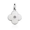 White Enamel Floral Pendant With Diamond The Heritage, image 