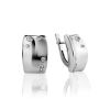 Trendy Silver Earrings With Crystals, image 