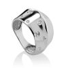 Chic Silver Band Ring With Crystals, Ring Size: 7 / 17.5, image 