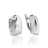 Chic Silver Earrings With Crystals, image 