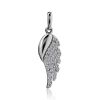 Silver Wing Shaped Pendant With Crystals, image 
