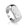 Chunky Silver Ring With Crystals, Ring Size: 7 / 17.5, image 