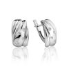 Stylish Silver Crystal Earrings, image 