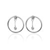 Extraordinary Round Silver Studs With Crystals, image 