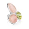 Pink & Green Cluster Cocktail Ring The Bella Terra, Ring Size: 11 / 20.5, image 