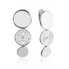 Bold Silver Dangle Earrings With Crystals The Enigma, image 