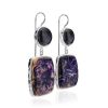Purple Marble Effect Drop Cocktail Earrings The Bella Terra, image 