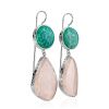 Statement ​Amazonite and Rose Quartz​ Drop Cocktail Earrings The Bella Terra, image 