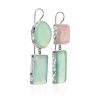 Cute Green & Pink Mismatched Drop Earrings The Bella Terra, image 