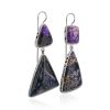 Purple Ombre Mismatched Drop Earrings The Bella Terra, image 