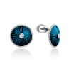 Round Silver Studs With Enamel And Diamonds The Heritage, image 