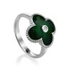 Green Enamel Diamond Ring The Heritage, Ring Size: 6.5 / 17, image 