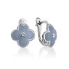 Chic Blue Enamel Earrings With Diamonds The Heritage, image 