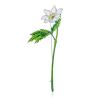 White Anemone Flower Enamel Brooch, image 