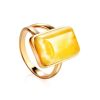 Stylish Natural Honey Amber Ring The Copenhagen, Ring Size: 11.5 / 21, image 