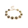 Floral Gold Plated Silver Link Bracelet With Amber The Aster, image 