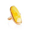 Exclusive Gold Plated Silver Ring With Amber Centerstone The Lagoon, Ring Size: 7 / 17.5, image 