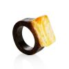 Ethnic Style Wooden Amber Ring The Indonesia, Ring Size: 6 / 16.5, image 