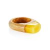 Exotic Style Wooden Amber Ring The Indonesia, Ring Size: 8 / 18, image 