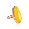 Gold Plated Silver Ring With Honey Amber The Glow, Ring Size: 8 / 18, image 