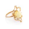 Filigree Amber Ring In Gold-Plated Silver The Daisy, Ring Size: 11.5 / 21, image 