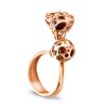 Dangle Amber Ring In Gold-Plated Silver The Geneva, Ring Size: 6.5 / 17, image 