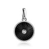 Glossy Round Enamel Pendant With Diamond Centerpiece The Heritage, image 