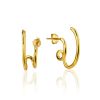 Curvy Gold Plated Silver Stud Earrings The ICONIC, image 