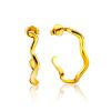 Curvy Design Gold Plated Silver Earrings The Liquid, image 