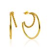 Boho Chic Gold Plated Silver Hoops The Liquid, image 