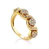 Floral Motif Gold Diamond Ring, Ring Size: 6.5 / 17, image 