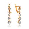 Gorgeous Golden Earrings With White Crystals, image 