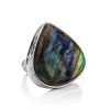 Silver Cocktail Ring With Bright Labradorite Bella Terra, Ring Size: 8 / 18, image 