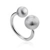 Silver Adjustable Ring With Baubles The Liquid, Ring Size: Adjustable, image 