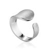 Matt Silver Adjustable Ring The Liquid, Ring Size: Adjustable, image 