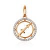 Round Golden Sagittarius Sign Pendant, image 