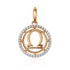 Golden Libra Sign Pendant With Crystals, image 