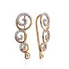Chic Golden Climber Earrings With Crystals, image 