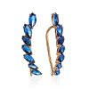 Crystal Ear Climber Earrings In Gold, image 
