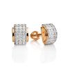 Stylish Gold Crystal Stud Earrings, image 