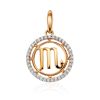Golden Scorpio Sign Pendant, image 