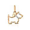 Golden Scottie Dog Pendant With Crystals, image 