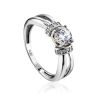 Chic White Gold Crystal Ring, Ring Size: 5.5 / 16, image 