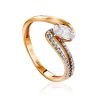 Ultra Feminine Gold Crystal Ring, Ring Size: 6.5 / 17, image 