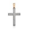 Gold Crystal Encrusted Cross Pendant, image 